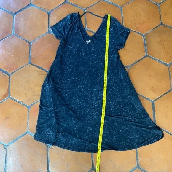 Torrid Plus 2 2X Super Soft Knit Mini Trapeze Dress Gray Tie Dye Stretch Pockets - Picture 8 of 8